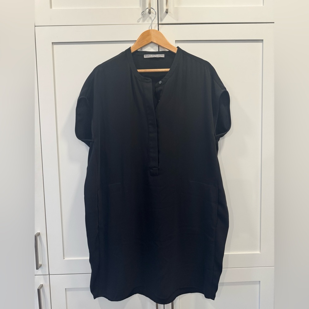 Marc NY Black Button-Up Tunic Dress